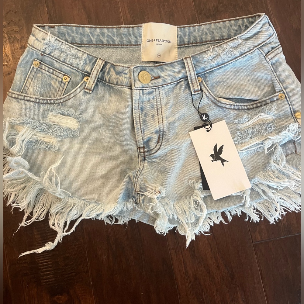 One teaspoon KANSAS BLUE DUKES LOW WAIST DENIM SHORT